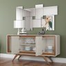 Buffet Aparador 4 Portas Channel - Off White com Nature - 2