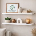 Ver imagem 1 de Kit 2 Prateleiras Multiuso Suporte Invisível 60cm Mdf Branco