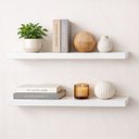 Ver imagem 2 de Kit 2 Prateleiras Multiuso Suporte Invisível 60cm Mdf Branco