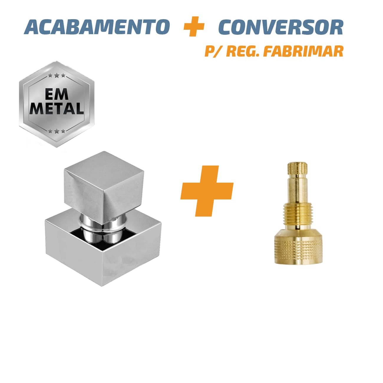 Acabamento Quadrado em Metal Cromado 1/2 e 3/4 Fabrimar - 2