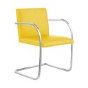 Ver imagem 2 de Kit 4 Cadeiras Brno para Escritório Couro Sintético Amarelo Tubular Cromada