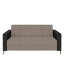 Ver imagem 4 de Sofá Living Decorativo Houston 2 Lugares 180cm Pés em Metal Veludo/ Pu Castor/ Preto G33 - Gran Belo