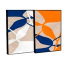 Ver imagem 5 de Quadro Decorativo Vibra Abstrato Flowers em 2 Telas com Moldura Filete