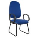 Ver imagem 1 de Cadeira Escritório Interlocutor Base Fixa Sky Metal Wood Design Azul