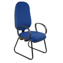 Ver imagem 6 de Cadeira Escritório Interlocutor Base Fixa Sky Metal Wood Design Azul