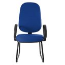 Ver imagem 5 de Cadeira Escritório Interlocutor Base Fixa Sky Metal Wood Design Azul