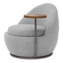 Ver imagem 1 de Poltrona Kaira Mesa Lateral Esquerda Base Fixa Bouclé Cinza Claro Nexta Casa