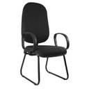 Ver imagem 1 de Cadeira Escritório Interlocutor Base Fixa Sky Metal Wood Design Preto