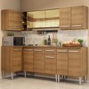 Ver imagem 1 de Cozinha Completa de Canto Madesa Emilly Play com Balcão e Armário Vidro Reflex Rustic Cor:Rustic