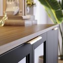 Ver imagem 3 de Aparador Buffet com Vidro e 4 Portas 160cm Multimóveis Crcol-APA007 Madeirado/Preto
