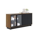 Ver imagem 2 de Aparador Buffet com Vidro e 4 Portas 160cm Multimóveis Crcol-APA007 Madeirado/Preto