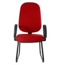 Ver imagem 5 de Cadeira Escritório Interlocutor Base Fixa Sky Metal Wood Design Vermelho