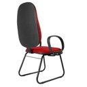 Ver imagem 2 de Cadeira Escritório Interlocutor Base Fixa Sky Metal Wood Design Vermelho
