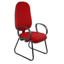 Ver imagem 7 de Cadeira Escritório Interlocutor Base Fixa Sky Metal Wood Design Vermelho