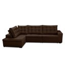 Ver imagem 3 de Sofá de Canto Retrátil e Reclinável com Molas 3,00x2,00 Esq Berlim Suede Marrom Mirra Decor