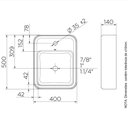 Ver imagem 2 de Cuba de Apoio Retangular com Mesa Lateral Docolframe 500x400x140 Branca Docol