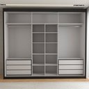Ver imagem 6 de Guarda-roupa Casal Cardial 3 Portas 6 Gavetas Preto - Panorama Móveis