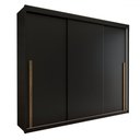 Ver imagem 4 de Guarda-roupa Casal Cardial 3 Portas 6 Gavetas Preto - Panorama Móveis