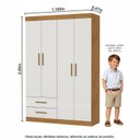 Ver imagem 5 de Guarda-Roupa 4 Portas 2 Gavetas Infantil Perola Branco/Cinamomo/Off White
