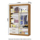 Ver imagem 3 de Guarda-Roupa 4 Portas 2 Gavetas Infantil Perola Branco/Cinamomo/Off White