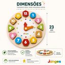 Ver imagem 6 de Relogio Encaixe Infantil Didatico em Madeira MDF Quebra Cabeca Brinquedo Educativo 13 Pecas Montesso