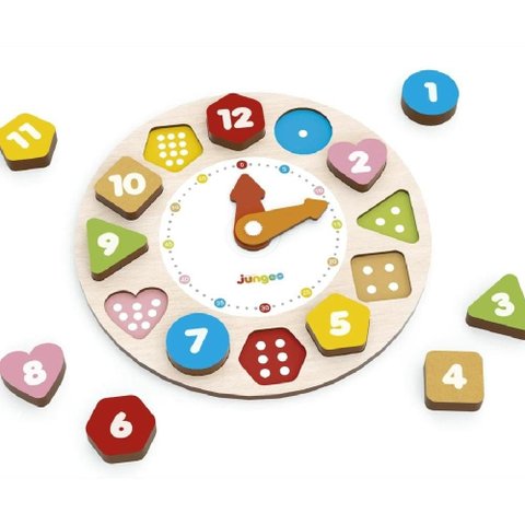 Relogio Encaixe Infantil Didatico em Madeira MDF Quebra Cabeca Brinquedo Educativo 13 Pecas Montesso