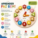 Ver imagem 5 de Relogio Encaixe Infantil Didatico em Madeira MDF Quebra Cabeca Brinquedo Educativo 13 Pecas Montesso