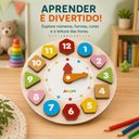 Ver imagem 3 de Relogio Encaixe Infantil Didatico em Madeira MDF Quebra Cabeca Brinquedo Educativo 13 Pecas Montesso
