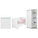 Ver imagem 1 de Quarto infantil Guarda Roupa, Cômoda Trocador e Berço Mini Cama Americano Branco – FdECOR