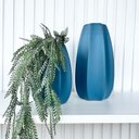 Ver imagem 2 de Dupla Vaso Centro de Mesa Alto Relevo Azul c/ Planta Decor