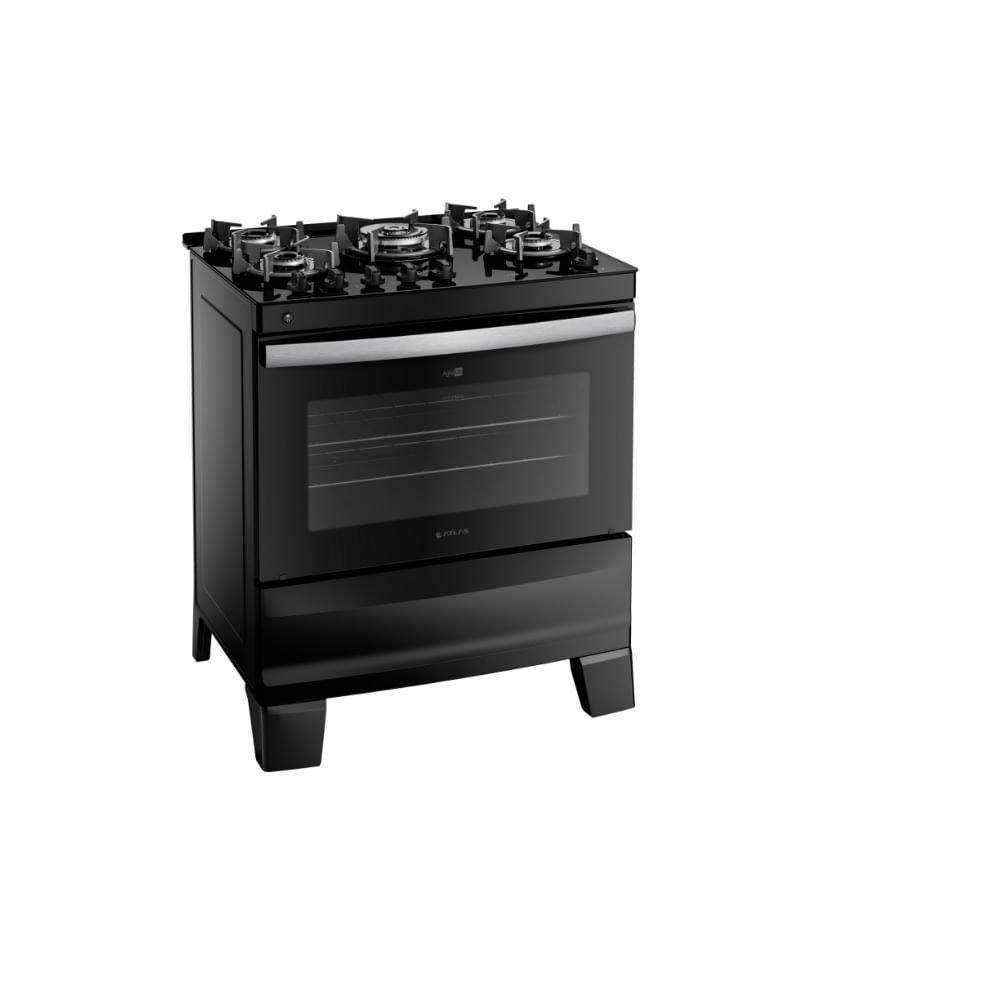 Fogão de Piso Atlas 5 Bocas com Mesa de Vidro Agile Up Glass Preto – Bivolt - 2