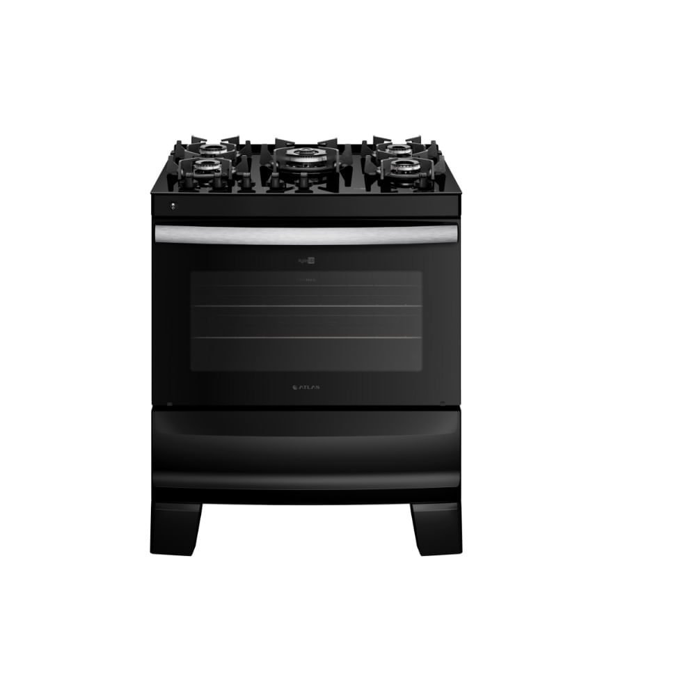 Fogão de Piso Atlas 5 Bocas com Mesa de Vidro Agile Up Glass Preto – Bivolt - 1