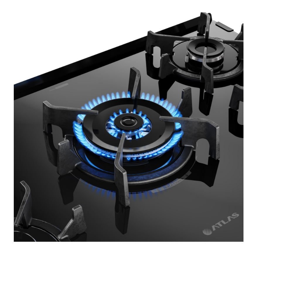 Fogão de Piso Atlas 5 Bocas com Mesa de Vidro Agile Up Glass Preto – Bivolt - 4