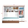 Quarto Completo Modulado Solteiro Juvenil 4 peças - 1 Guarda-Roupa , 1 Módulo Aéreo, 1 Cama Solteiro com 1 Auxiliar Chiara - 3