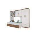 Ver imagem 3 de Quarto Completo Solteiro Juvenil 4 Peças com Guarda Roupa e Bicama Modulado Chiara e Carvalho