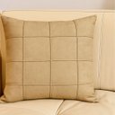 Ver imagem 1 de Capa de Almofada Tecido Boucle Drapeadas Cores 45x45cm - Bege Escuro