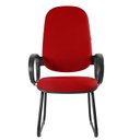 Ver imagem 6 de Cadeira Escritório Interlocutor Base Sky com Braço Orelha Metal Wood Design Vermelho
