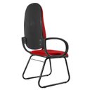 Ver imagem 2 de Cadeira Escritório Interlocutor Base Sky com Braço Orelha Metal Wood Design Vermelho