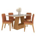 Ver imagem 2 de Mesa com 4 Cadeiras Nápoles 1,36 Cina/off/terracota - Móveis Arapongas Cinamomo/off White/