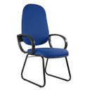 Ver imagem 1 de Cadeira Escritório Interlocutor Base Sky com Braço Orelha Metal Wood Design Azul