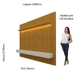 Estante Home Ripada para TV até 85 Polegadas com LED 3 Gavetas Nobre Clean 100% MDF - 4