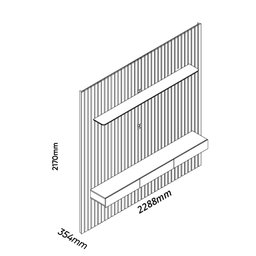 Estante Home Ripada para TV até 85 Polegadas com LED 3 Gavetas Nobre Clean 100% MDF - 5