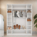 Ver imagem 4 de Armário Colmeia 01 Cabideiro + Prateleiras + Nichos Expositor Guarda Roupas Closet Branco