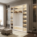 Ver imagem 3 de Armário Colmeia 01 Cabideiro + Prateleiras + Nichos Expositor Guarda Roupas Closet Branco