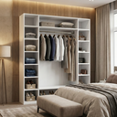 Ver imagem 2 de Armário Colmeia 01 Cabideiro + Prateleiras + Nichos Expositor Guarda Roupas Closet Branco