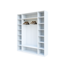 Ver imagem 6 de Armário Colmeia 01 Cabideiro + Prateleiras + Nichos Expositor Guarda Roupas Closet Branco