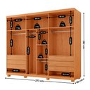 Ver imagem 3 de Guarda Roupa Casal Rommeo 100 Mdf 6 Portas e 6 Gavetas com Pés Moderna Mobília