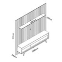 Ver imagem 4 de Rack com Painel para TV até 90 Polegadas 100% MDF com LED 228,8CMX217CM Pés em Madeira Maciça 3 Gavetas Nobre Clean Marrom