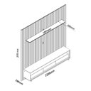 Ver imagem 3 de Rack com Painel para TV até 90 Polegadas 100% MDF com LED 228,8CMX217CM 3 Gavetas Nobre Clean Yescasa Marrom