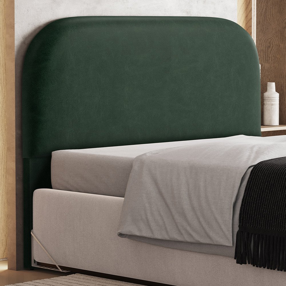 Cabeceira Cama Box Casal 140cm Orgânica Lanna W01 Couríssimo Verde - Lyam Decor - 2